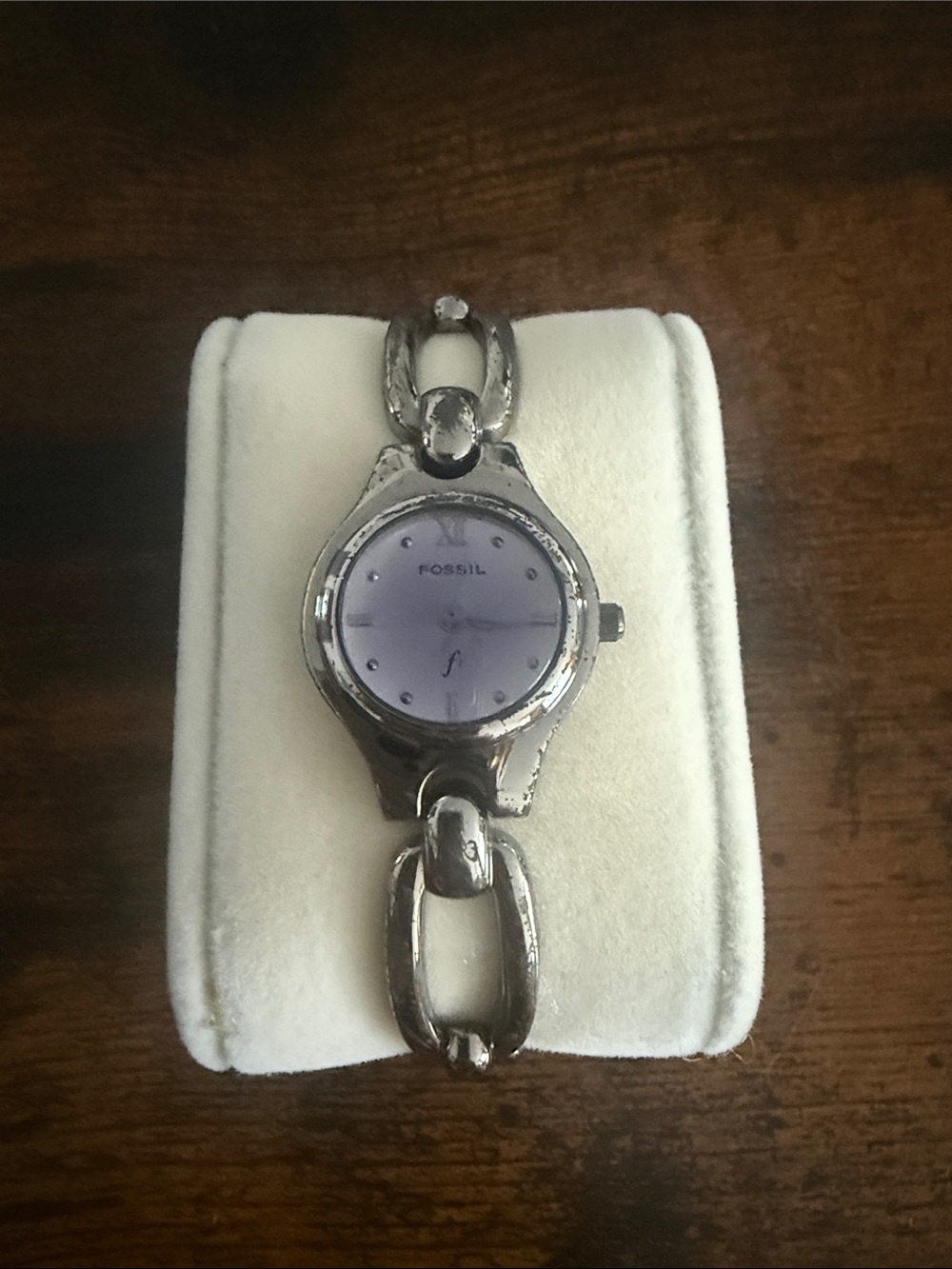Fossil Women's Silver Bracelet Watch with Lilac Dial